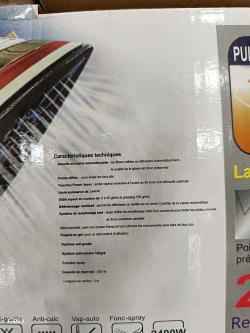 ROBUSTE Fer à repasser Ultra Gliss 2400w 320ml