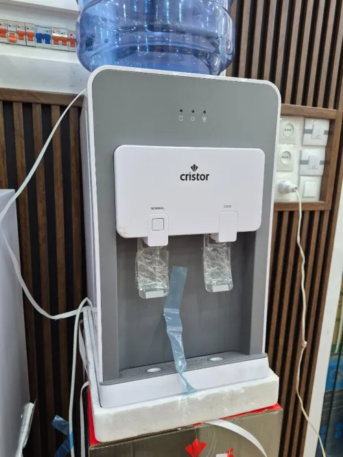 CRISTOR Fontaine distributeur d'eau fraiche sur table avec réservoir 20L Blanc et gris