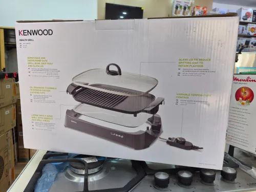 KENWWOD Health Grill Grille barbecue électrique avec couvercle en verre 1700w 58cm