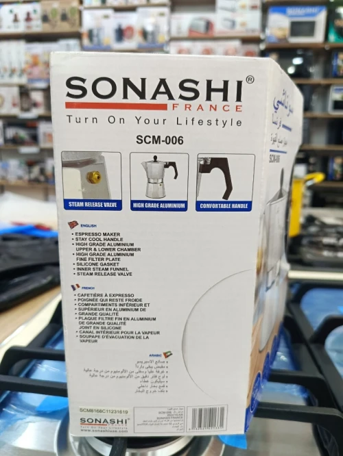 SONASHI cafetière à espresso moka 3 tasses et 6 tasses et 9 tasses