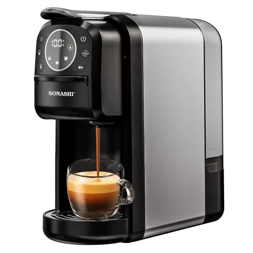 SONASHI Machine a café 3en1 capsules/café moulu/dolce gusto 20 bars 1400w INOX