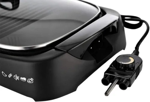 KENWWOD Health Grill Grille barbecue électrique avec couvercle en verre 1700w 58cm