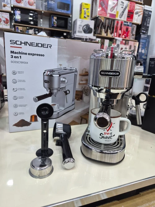 SCHNEIDER Machine à café 3en1 Capsule et café moulu 1450w 19 bars
