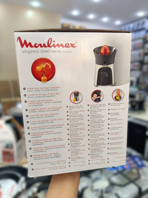 MOULINEX Vitapress Direct Serve Presse Agrumes 100w 3 Cones
