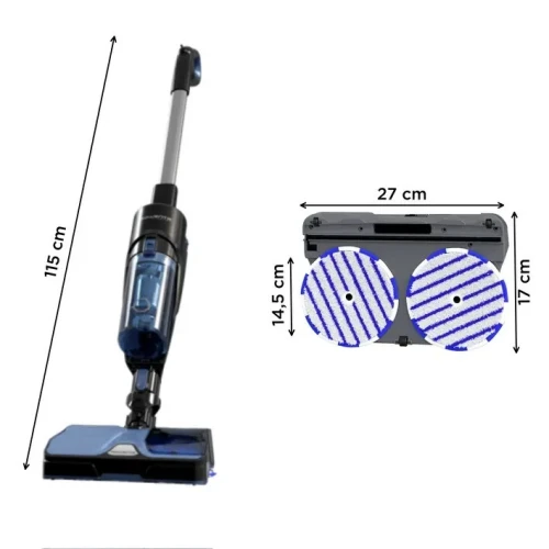 ROWENTA XCombo Aspirateur à main 2en1 laveur 215W 60min +6 accessoires