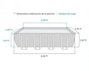 Piscine Intex XTR rectangulaire 5.49, 7.32, 9.75