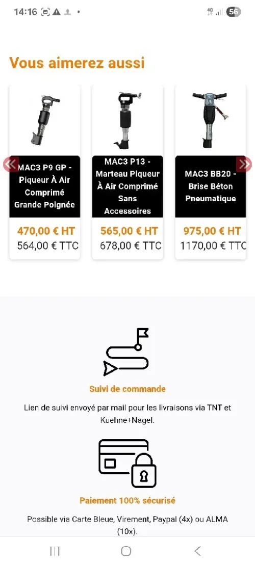 Marteaux piqueur pneumatiques