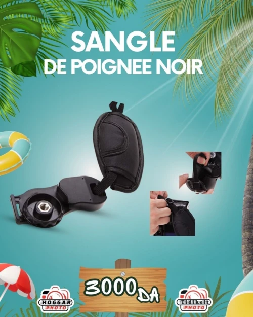 SANGLE DE POIGNEE NOIR APPAREILS PHOTO