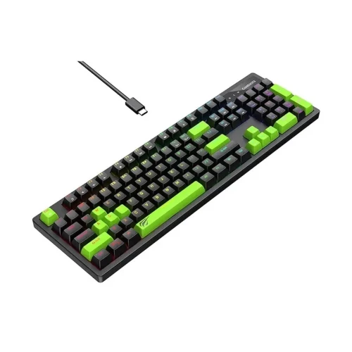 CLAVIER GAMER MECANIQUE HAVIT KB893L BLACK/GREEN