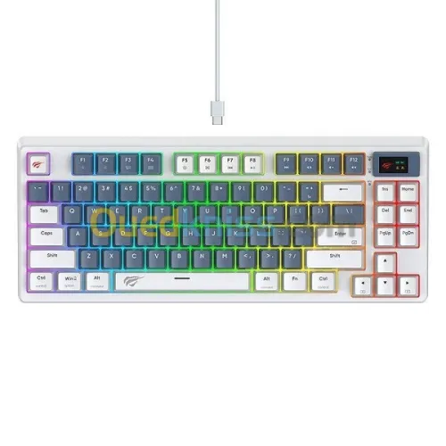 CLAVIER HAVIT MECANIQUE KB884L RED SWITCH SCREEN