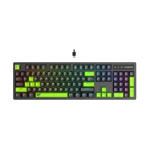 CLAVIER GAMER MECANIQUE HAVIT KB893L BLACK/GREEN