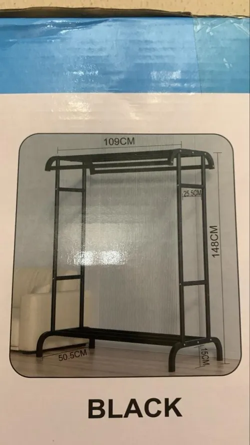 Portant à Vêtements en Métal 109x148x25cm - علاقة ملابس معدنية سوداء
