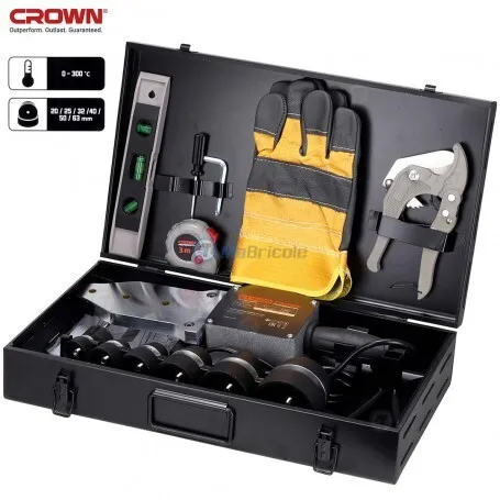  CROWN CT19029MC soudeuse  de tubes PPR 20-63mm 2000W 0-300 C avec coffret métallique