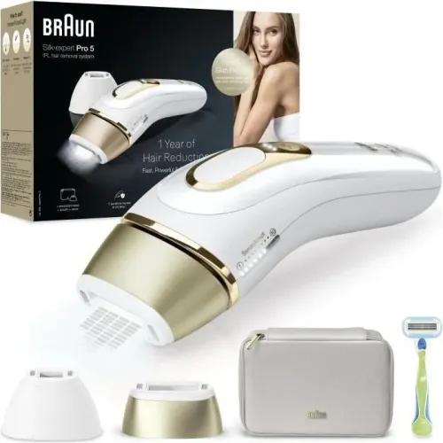 EPILATEUR LAZER -LUMIERE PULSEE-BRAUN SILK-EXPERT PRO 5  REF 5157 CAPACITE 400 000 FLASHES