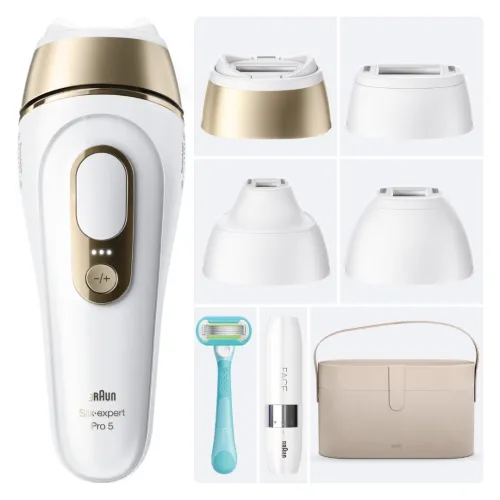EPILATEUR LAZER BRAUN -A LUMIERE PULSEE- REF PL5382 / CORP, JAMBE, VISAGE ET BIKINI/ 4TETES + RASOIR