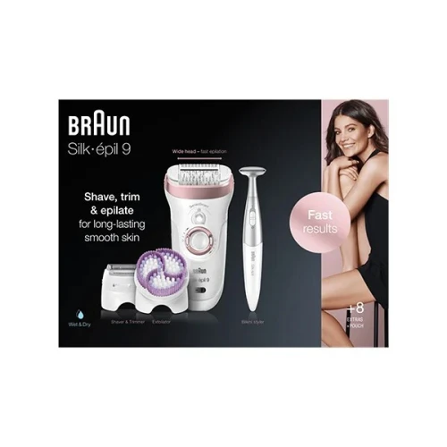 EPILATEUR BRAUN WATERPROOF SILK EPIL 9  REF SES9-980 AVEC 8 ACCESSOIRES