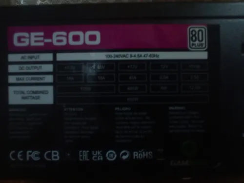 PSU power supply gamemax GE-600w