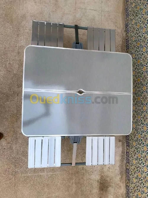 Table camping pliable avec 4 sièges طاولة تخييم
