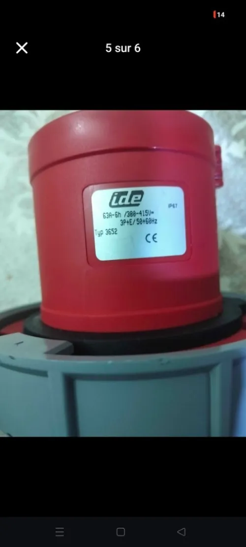 pris de force 380v 2 pris malle et 2 pris femelle ide 63a-6h 3p+e
