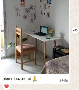 table coiffeuse et bureau 2X1 style scandinave