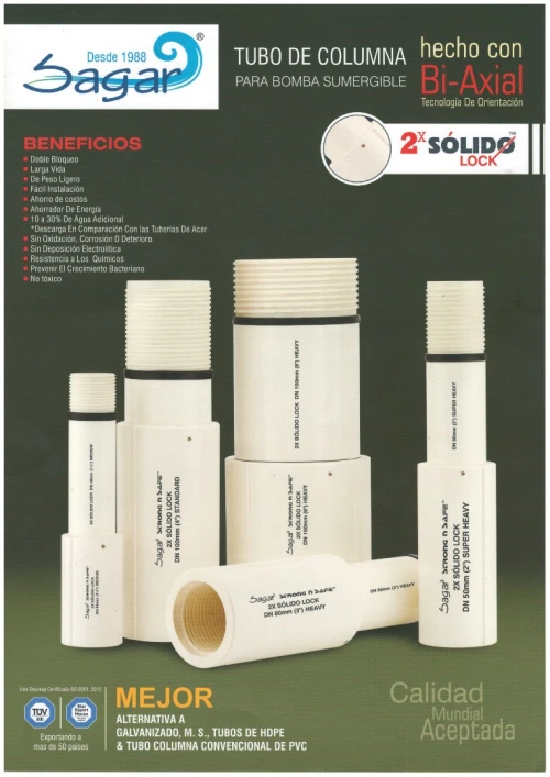 TUBE U-PVC (TUBE FORAGE U-PVC|PVC-U) RAKSHA - SAGAR|COLONNE MONTANTE