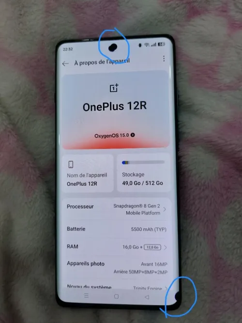 Oneplus 12R 16/512 affairrr voir photos