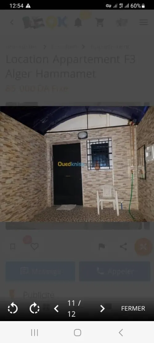 Location vacances Appartement F3 Alger Hammamet