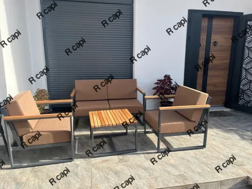 Salon extérieur jardin piscine