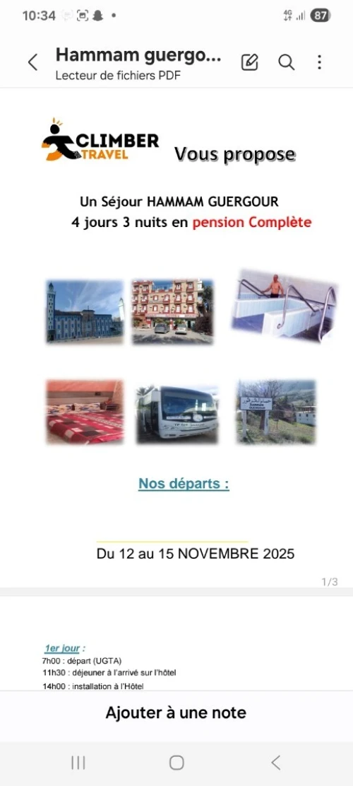 Séjour Hammam Guergour