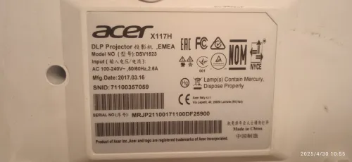 Datashow acer x117h 