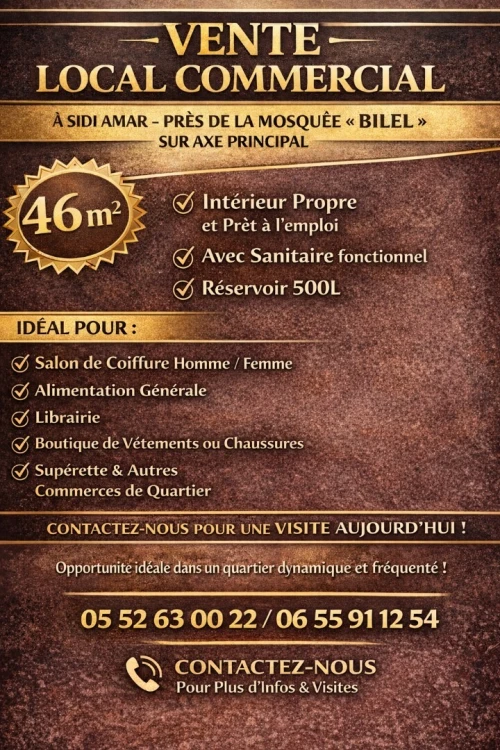 Vente Local Annaba Sidi amar