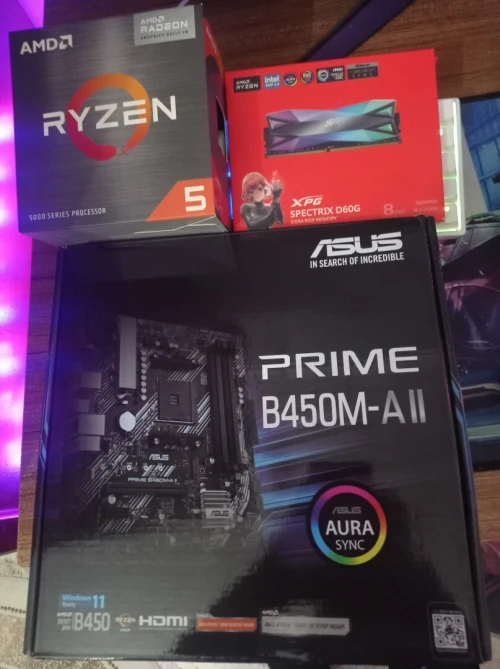 B450M-All+ryzen5 5600G+RAM XPG D60 8"2 3200MHZ