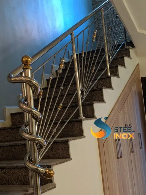 rampe d'escalier en inox