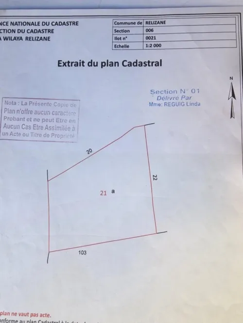 Vente Terrain Relizane Relizane