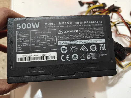 GTX 1650 4gb, Cooler master 500w V3
