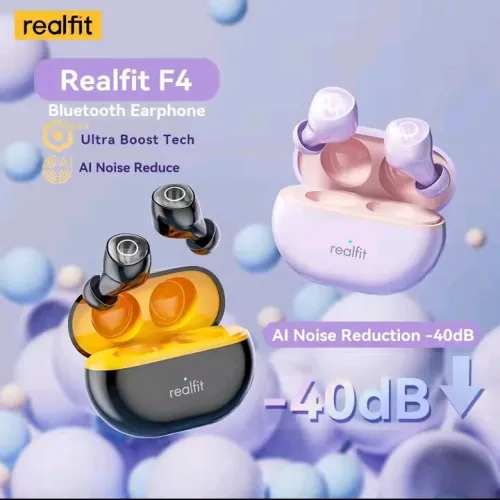 Écouteurs Bluetooth Sans Fil Premium Realfit F4 ANC (Neuf) | سماعات كيت مان بعزل الضوضاء