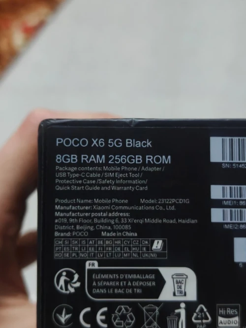 POCO X6 5G GLOBAL 8 256 NOIR