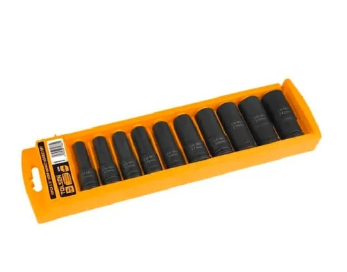 Jeu de douilles à impact profonde 10pcs 1/2'' 18296 tolsen