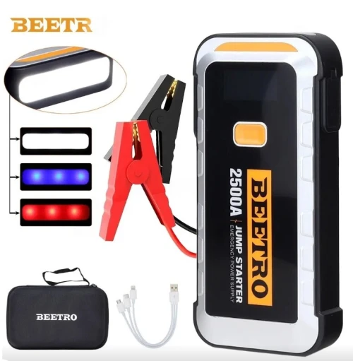 Booster de batterie 2500A power bank 25800mAh avec torche et pochette BE0144 beetro