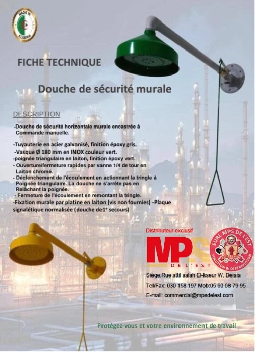 DOUCHES DE SECURITE MURALES & SUR PLAFOND