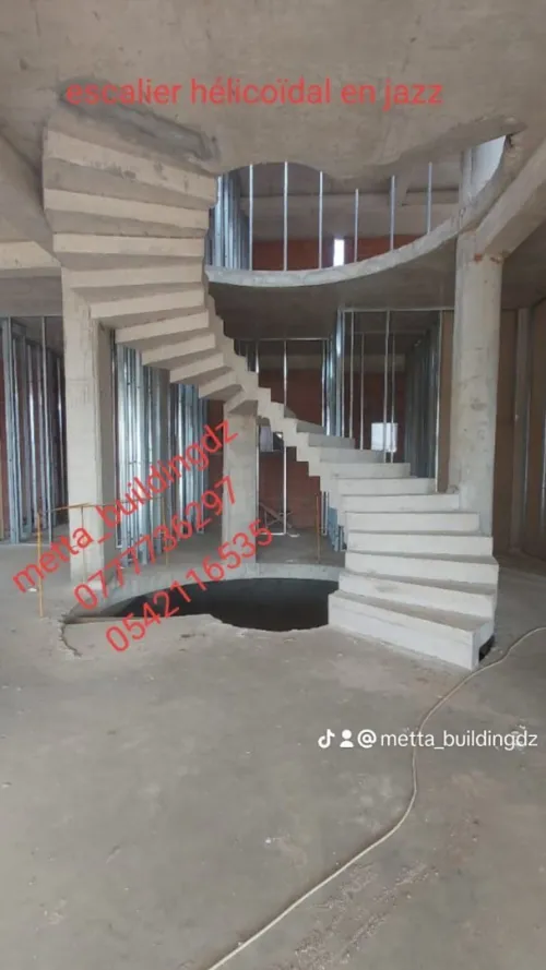 réalisation des escalier moderne et les poteaux et voiles & dalles en béton  