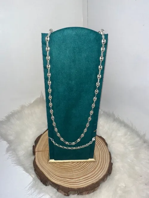 Collier + Gourmette Grain de Café Italy 925 ( 25G )