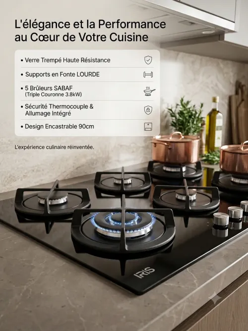 PLAQUE DE CUISSON IRIS 5FEUX "G1G"