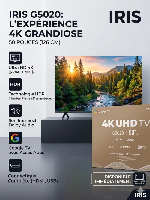 TV IRIS 50" G5020 GOOGLE TV / 4K UHD