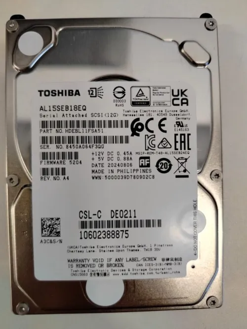 Disques Durs SAS HDD 1.8TB 10K  2.5" Toshiba