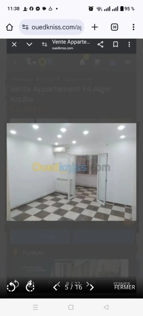 Vente Appartement F4 Alger Kouba