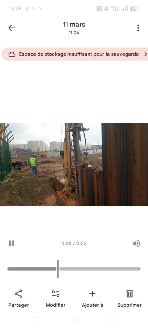 Travaux de Battage Rideaux de Palplanches