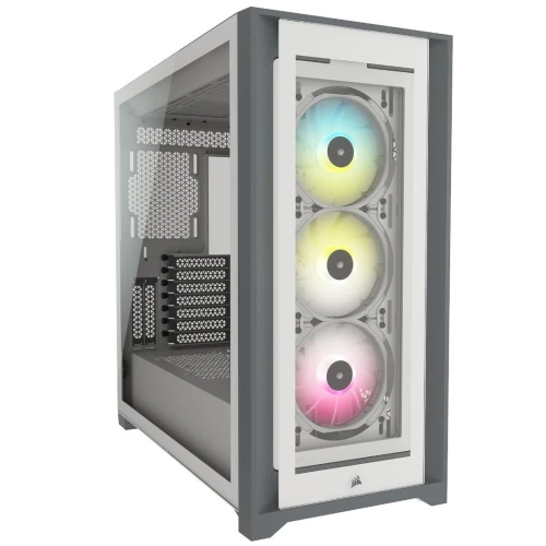 BOITIER CORSAIR ICUE 5000X TEMP GLASS WHITE MIDI RGB