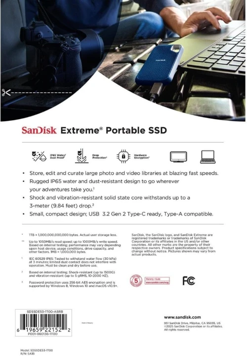 Sandisk Extreme Portable SSD, 1TB