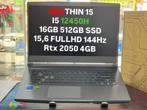 MSI THIN 15 I5 12450H 16GB 512GB SSD RTX 2050 4GB NEUF SOUS EMBALLAGE 